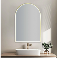 SY Arch Led Mirror With Brushed Gold Framed